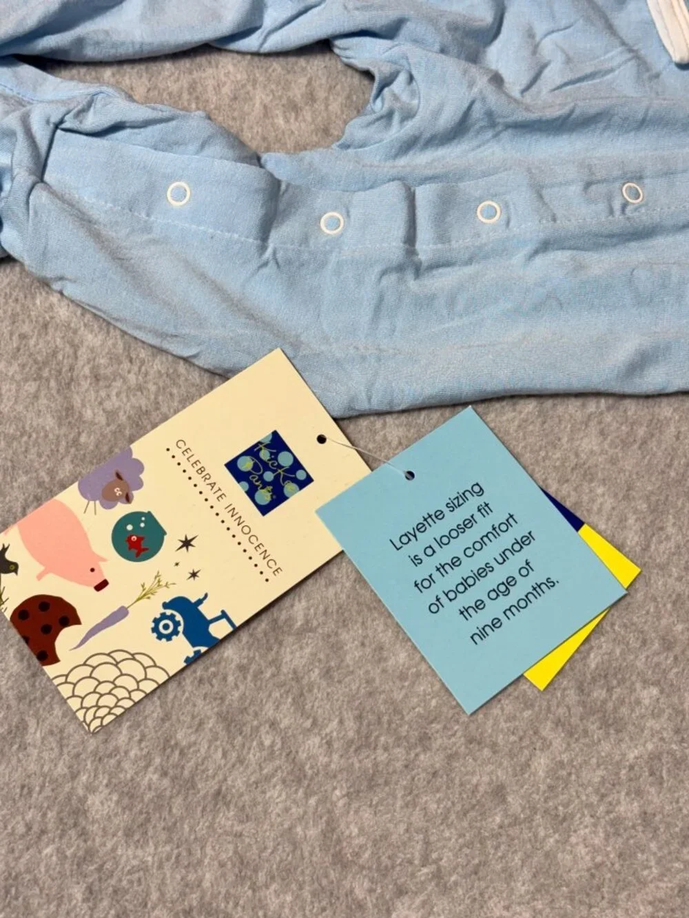 Kickee Pants Baby Blue Layette Footie 0-3M Viscose Bamboo I Love Grandpa